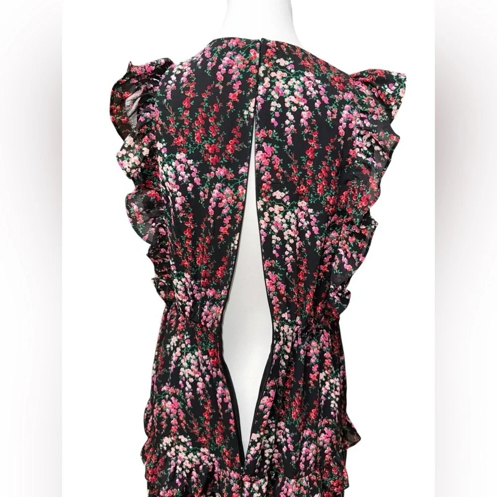 J.Crew Floral Ruffled Tiered Midi Dress